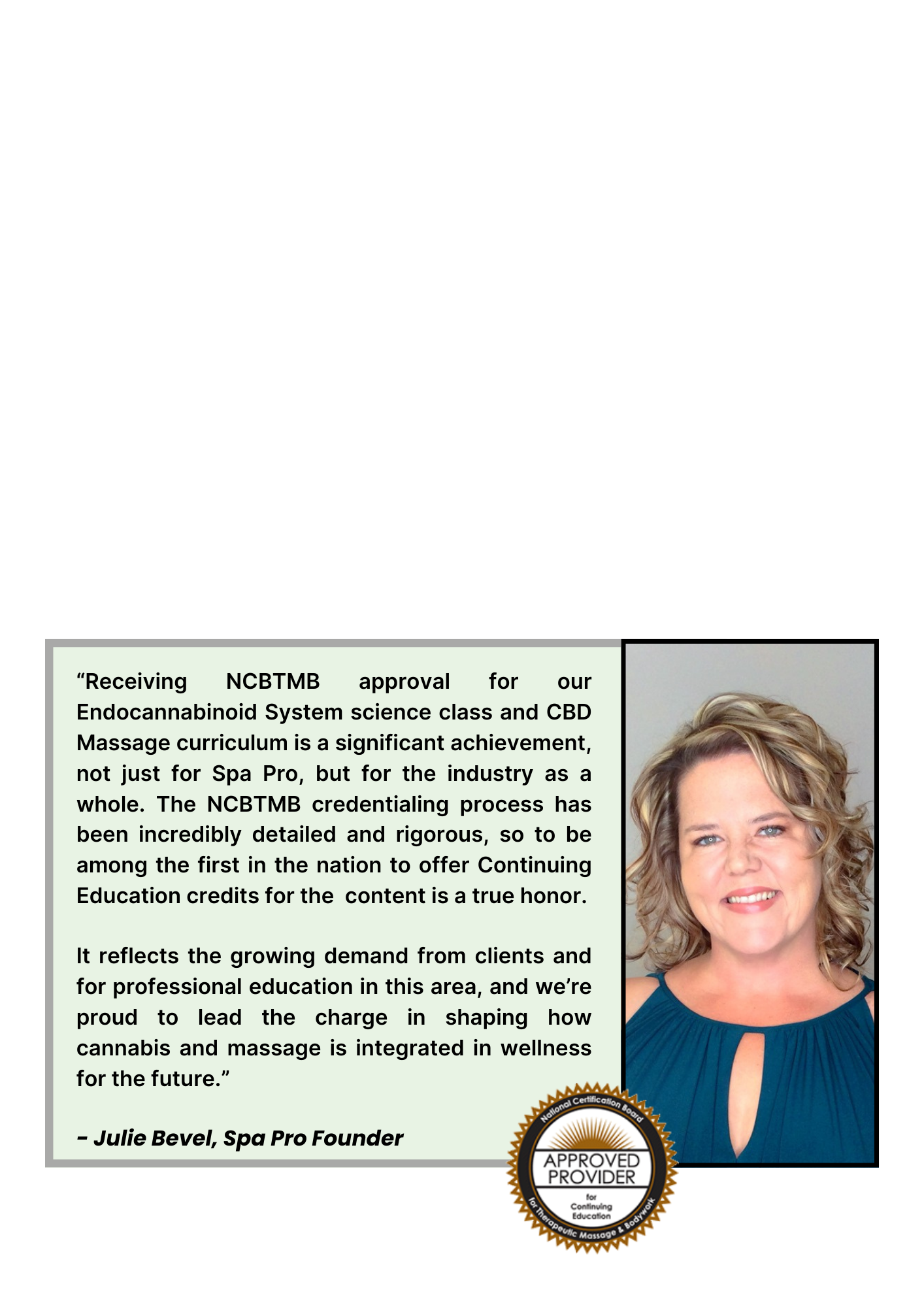 First in the Nation to Offer NCBTMB Approved Endocannabinoid Sytem and